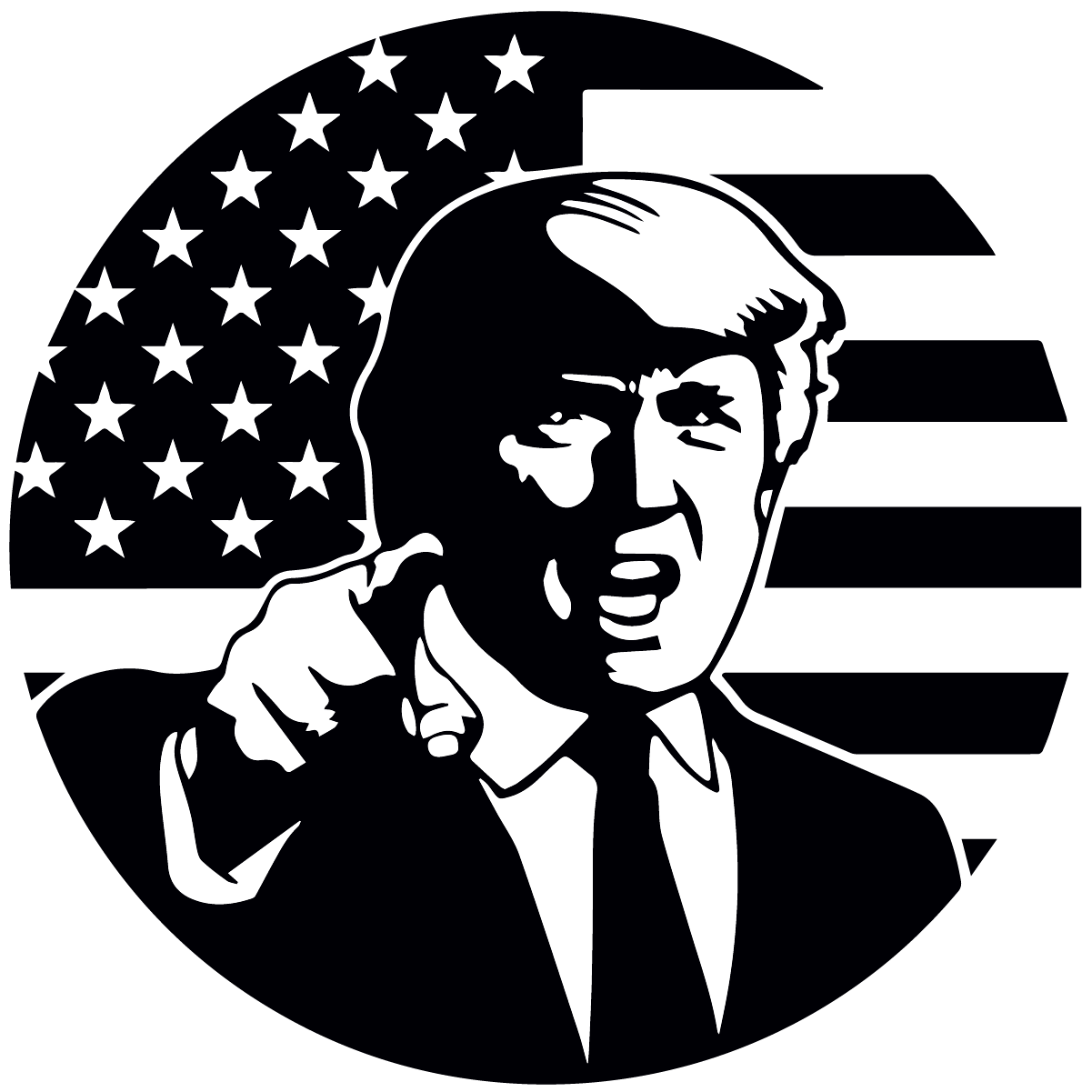 Trump 4in Circle
