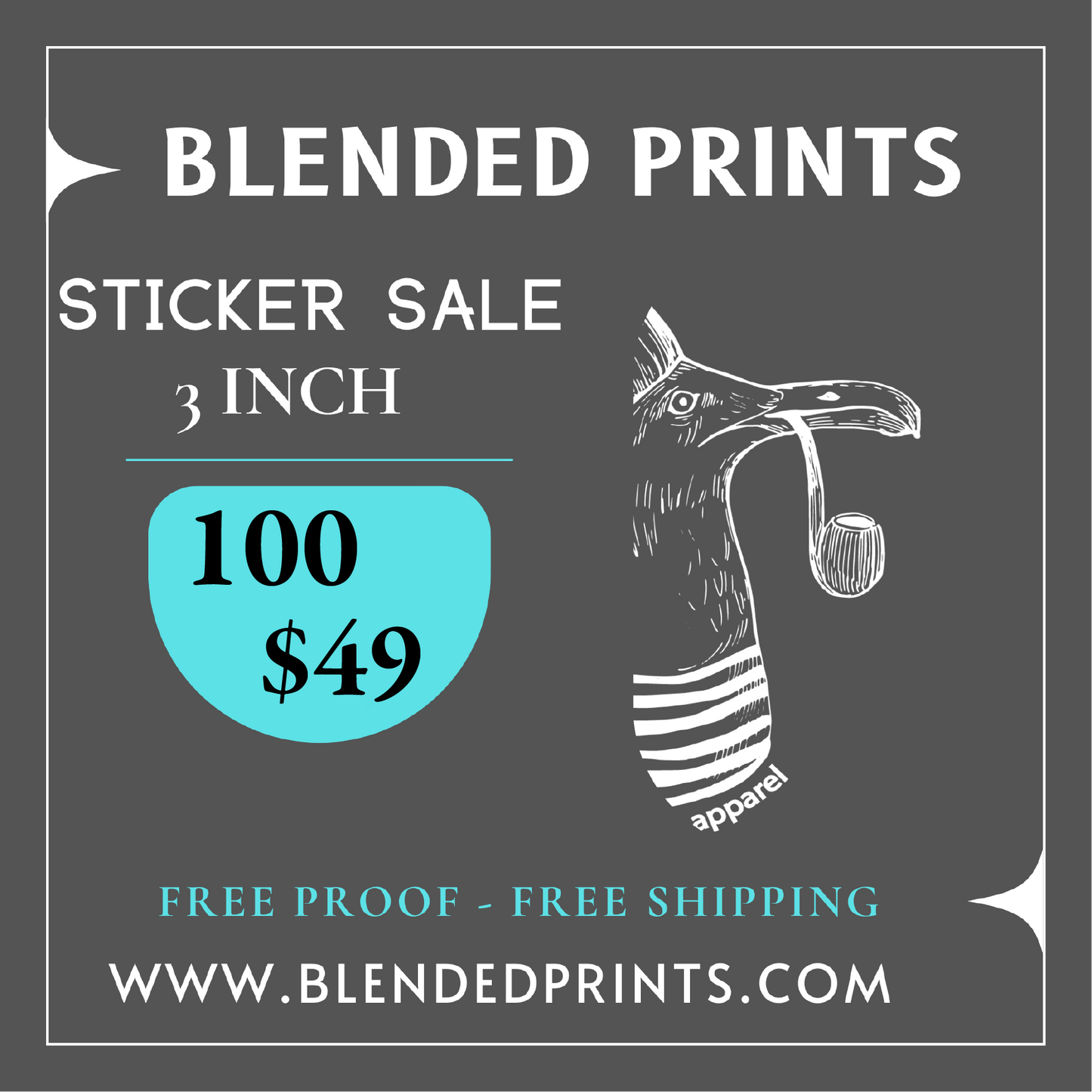 *SALE* - 100 Custom 3 inch stickers