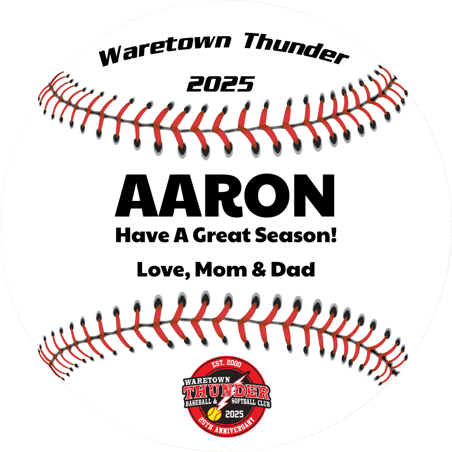 Waretown Thunder Baseball Lawn Sign