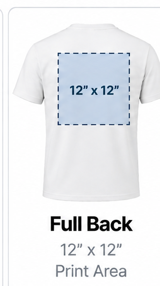 Full Back 12 x 12 print area