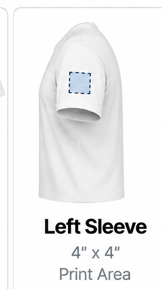 Left Sleeve 4 x 4 print area