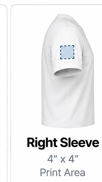 Right Sleeve 4 x 4 print area