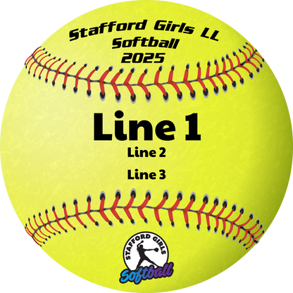 Stafford Girls LL Softball Lawn Sign