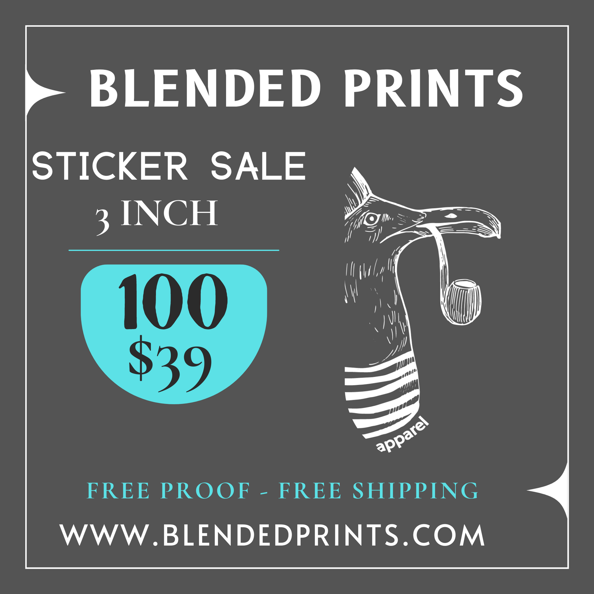 *SALE* - 100 Custom 3 inch stickers – Blended Prints NJ