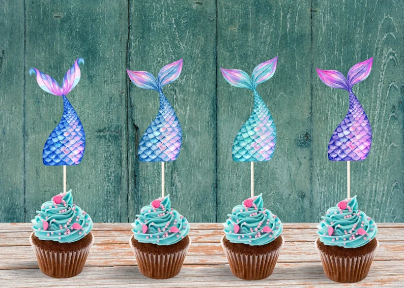 Cupcake Toppers - Mermaid Tail