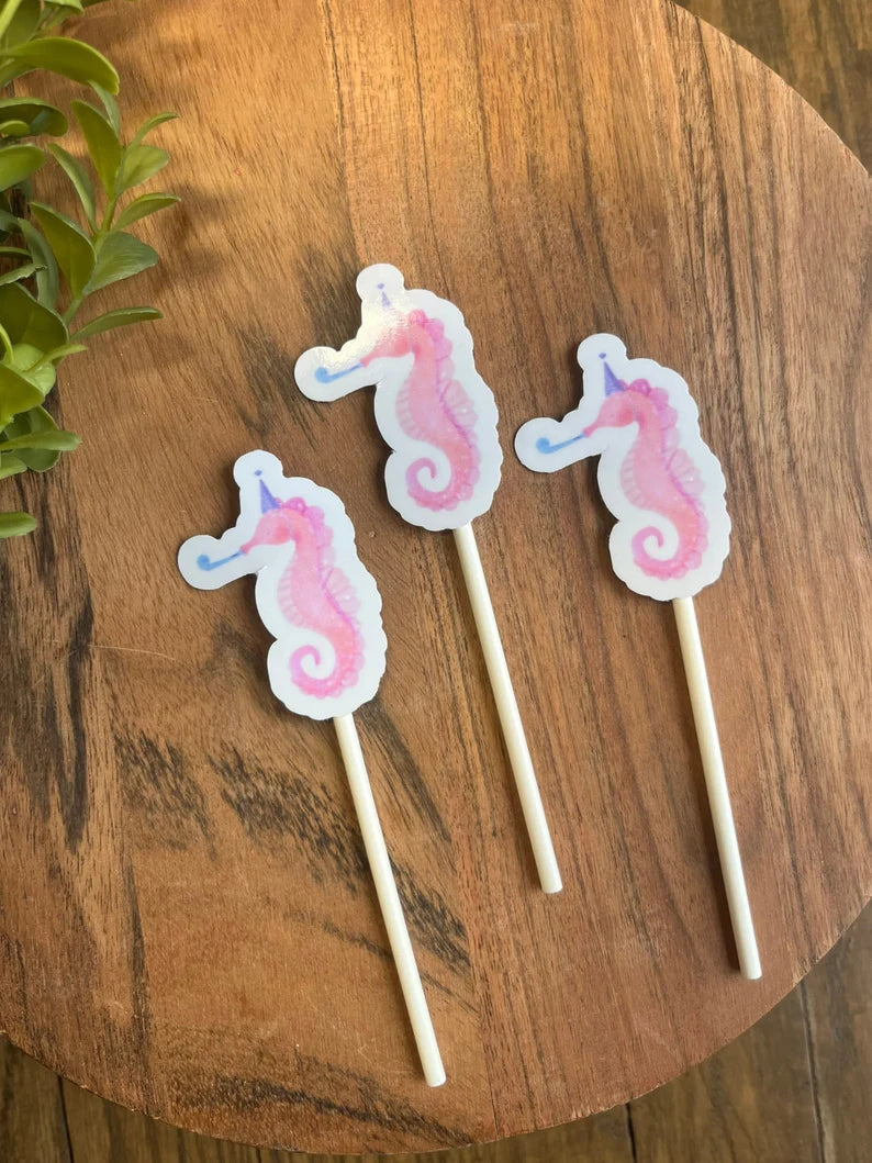 Cupcake Toppers - Seahorse