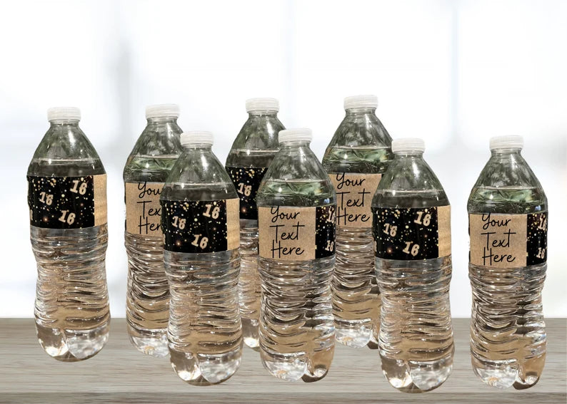 Water Bottle Labels - Sweet 16