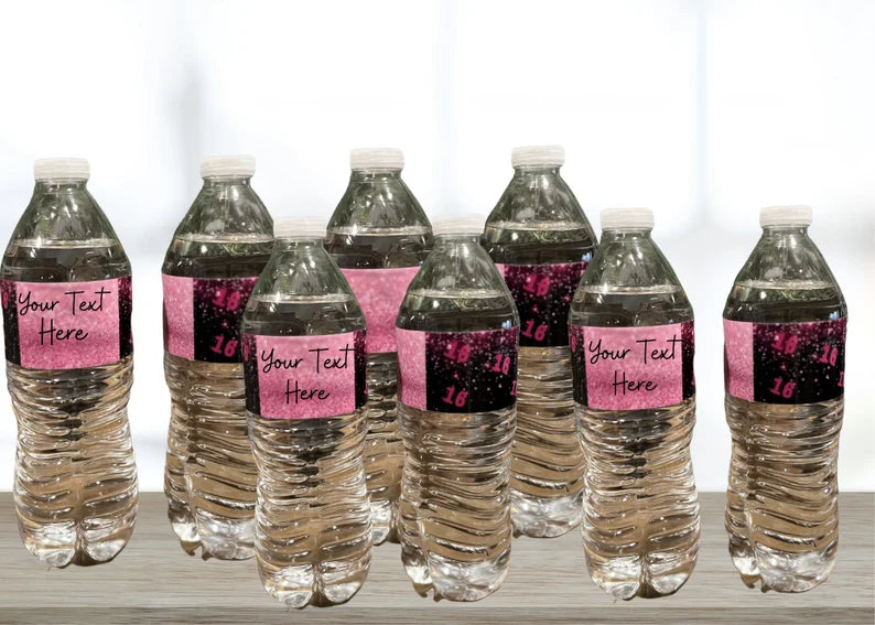 Water Bottle Labels - Sweet 16