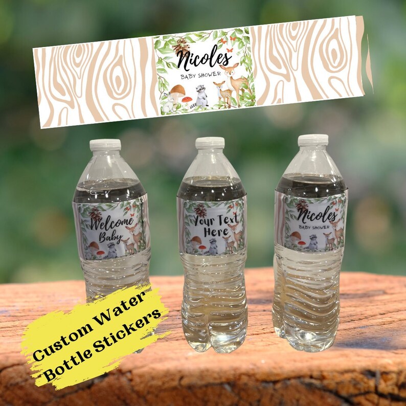Water Bottle Labels - Woodland